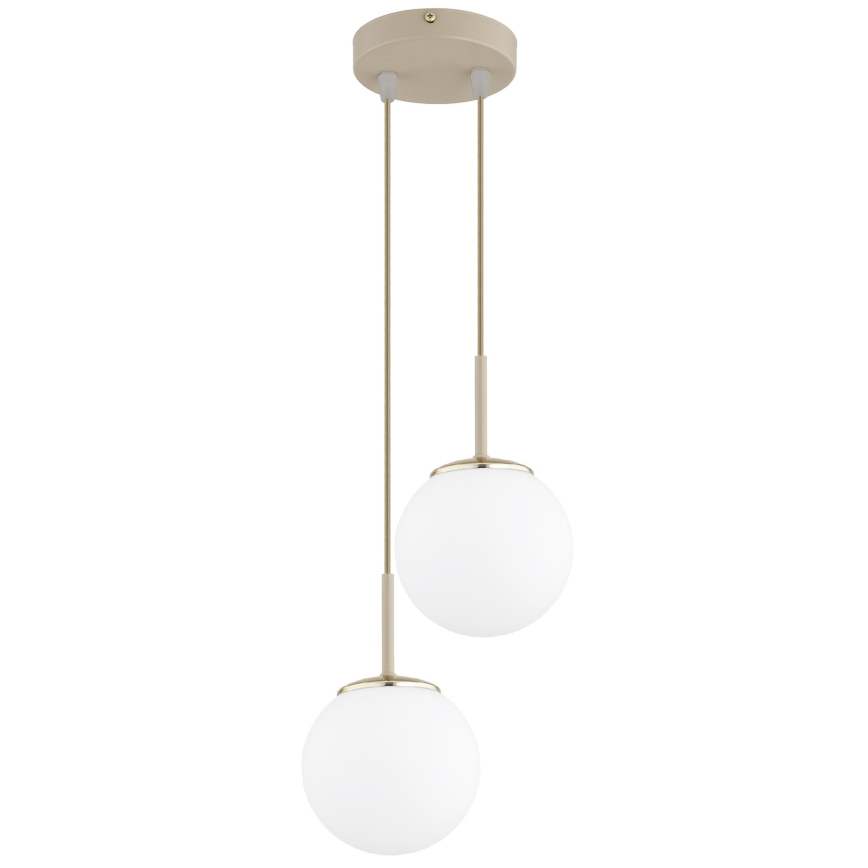 Brilagi - Rippvalgusti kaabliga MILO ECRU 2xE27/60W/230V beež/kuldne