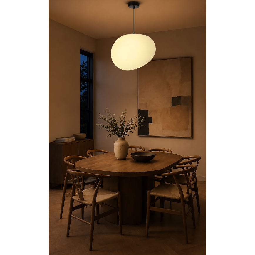 BRILAGI - Rippvalgusti kaabliga PEBBLES 1xE27/40W/230V Ø 40 cm must