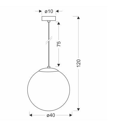 BRILAGI - Rippvalgusti kaabliga POLOS 1xE27/40W/230V läbimõõt 40 cm must