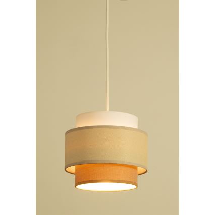 Brilagi - rippvalgusti kaabliga RESNA 2xE27/60W/230V Ø 30 cm kreem/beež
