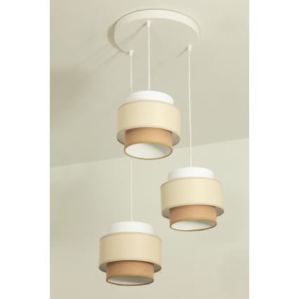 Brilagi - rippvalgusti kaabliga RESNA 3xE27/60W/230V läbimõõt 45 cm kreemjas/beež