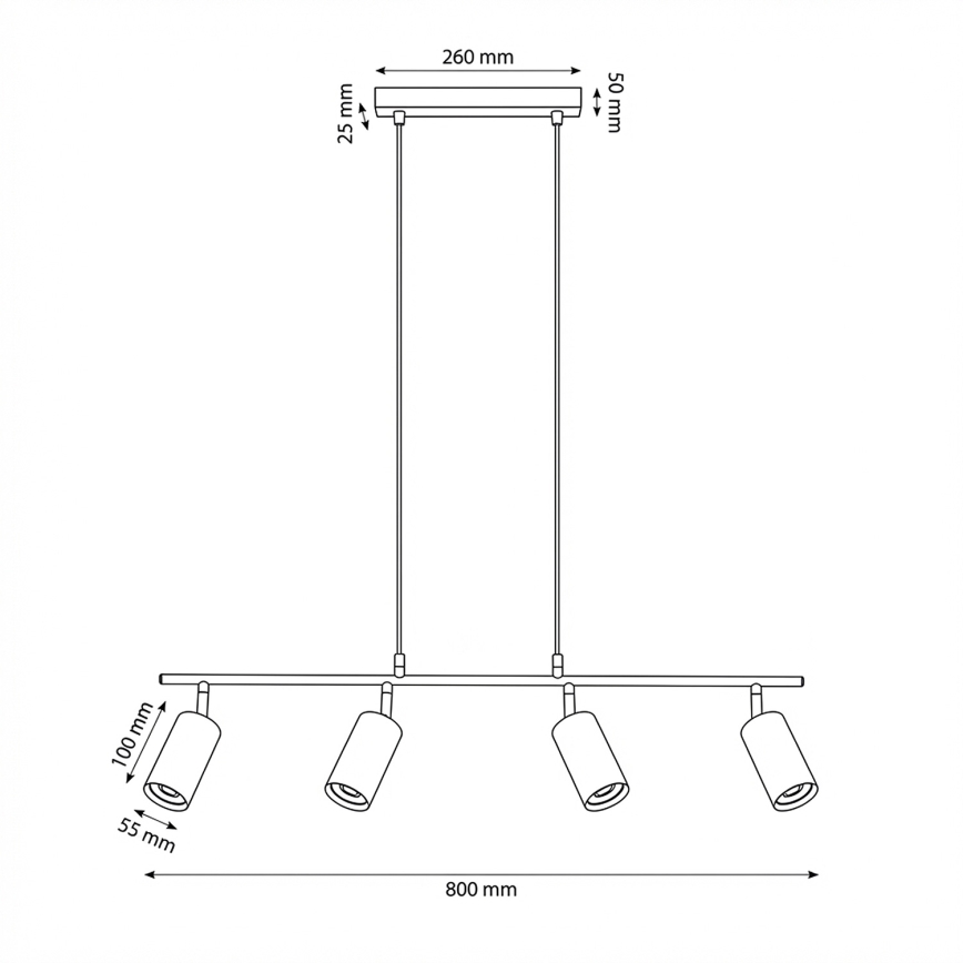 Brilagi - Rippvalgusti kaabliga SELE 4xGU10/30W/230V beež