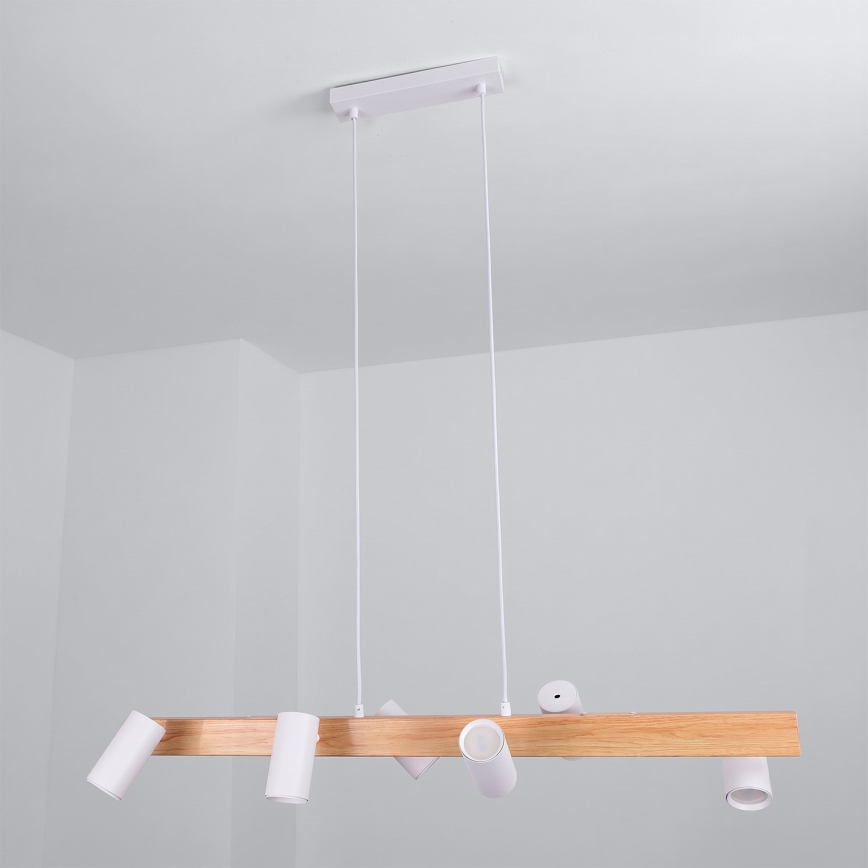 Brilagi - Rippvalgusti kaabliga SELE 6xGU10/30W/230V valge/tamme dekor