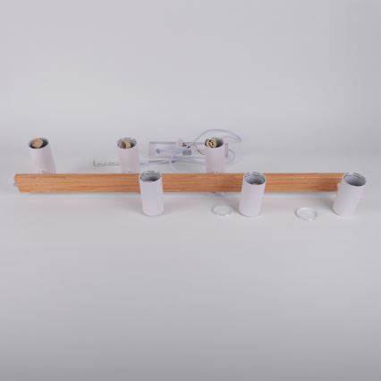 Brilagi - Rippvalgusti kaabliga SELE 6xGU10/30W/230V valge/tamme dekor