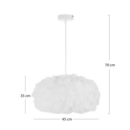 Brilagi - rippvalgusti kaabliga SOLEAIR 1xE27/60W/230V, läbimõõt 45 cm, valge