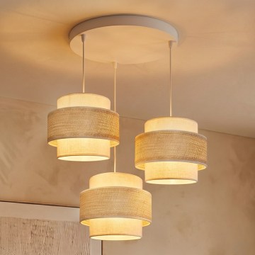 Brilagi - Rippvalgusti kaabliga SPACE 3xE27/60W/230V läbimõõt 40 cm beež/kreem
