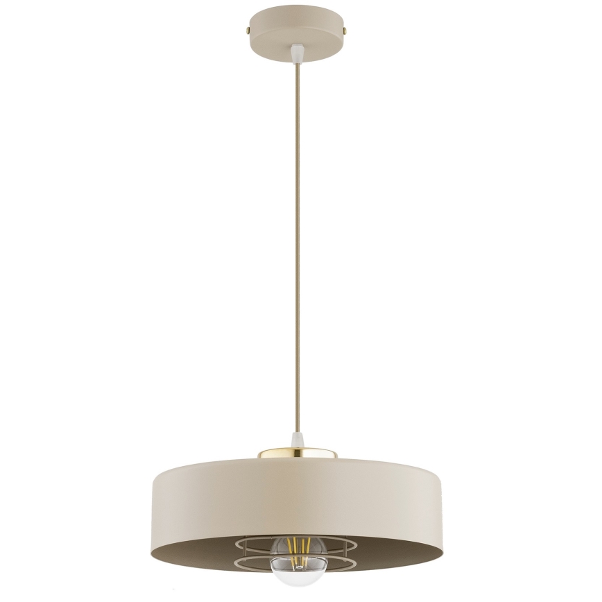 Brilagi - Rippvalgusti kaabliga SPRING 1xE27/60W/230V läbimõõt 30 cm beež/kuldne