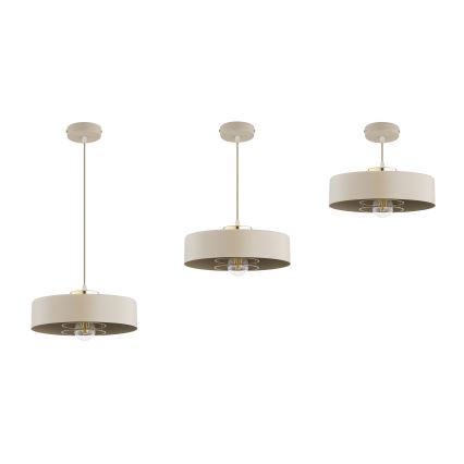Brilagi - Rippvalgusti kaabliga SPRING 1xE27/60W/230V läbimõõt 30 cm beež/kuldne