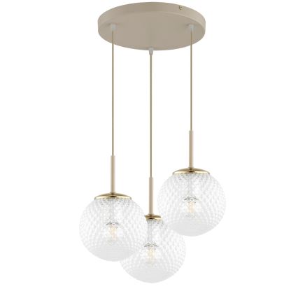 BRILAGI - rippvalgusti kaabliga STELLA 3xE27/60W/230V beež/kuldne
