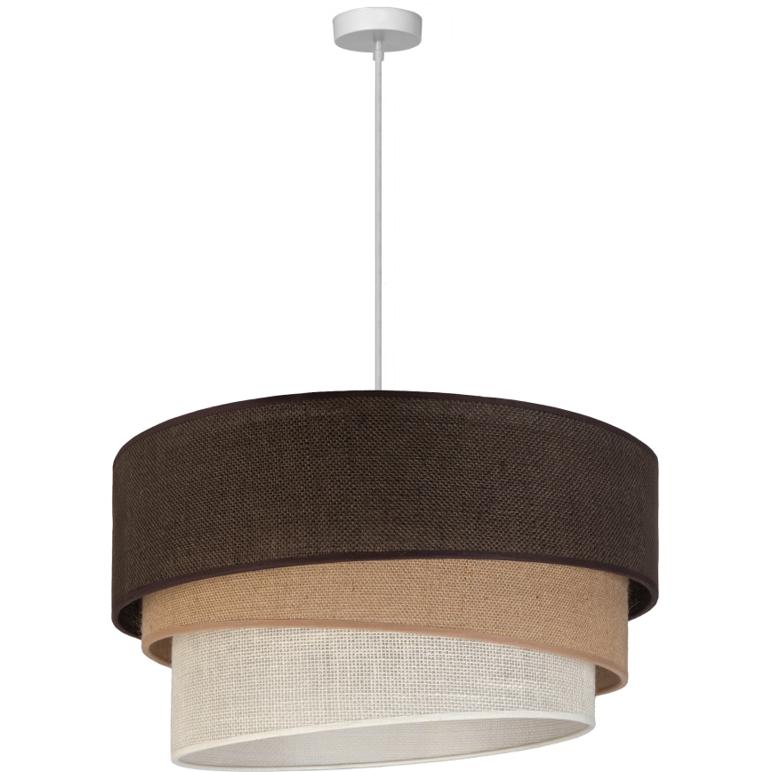 Brilagi - Rippvalgusti kaabliga TRIO 3xE27/60W/230V, läbimõõt 60 cm, pruun/beež/valge
