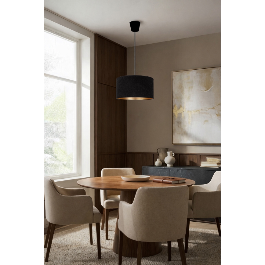 Brilagi - Rippvalgusti kaabliga VELVET 1xE27/60W/230V Ø 40 cm must/kuldne