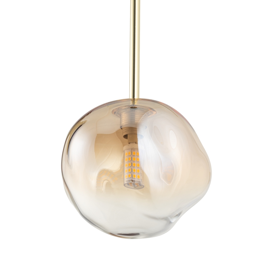 Brilagi - rippvalgusti kaabliga VULCANO 1xG9/8W/230V kuldne/suitsune beež