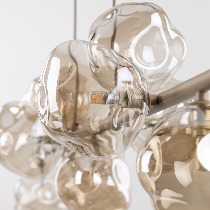 Brilagi - rippvalgusti kaabliga VULCANO 9xG9/8W/230V beež/suitsune beež