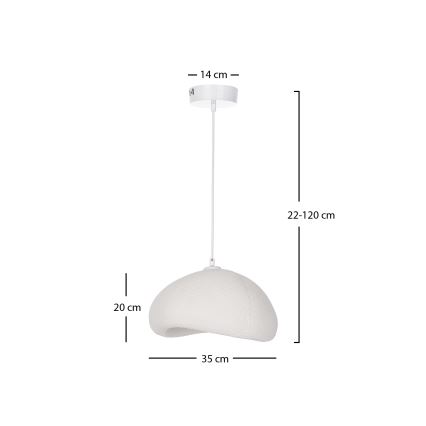Brilagi - Rippvalgusti kaabliga WABI SABI 1xE27/40W/230V, läbimõõt 35 cm, valge