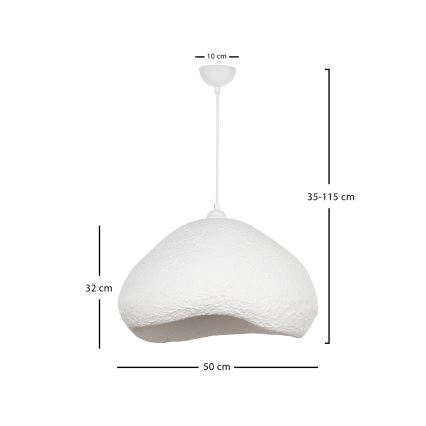 Brilagi - Rippvalgusti kaabliga WABI SABI 1xE27/40W/230V, läbimõõt 50 cm, valge