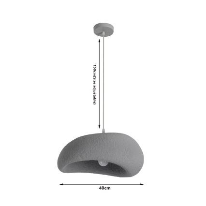 BRILAGI - Rippvalgusti kaabliga WABI SABI 1xE27/60W/230V, läbimõõt 40 cm, hall