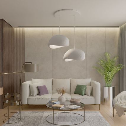 Brilagi - rippvalgusti kaabliga WABI SABI 2xE27/40W/230V läbimõõt 60 cm valge