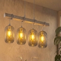 BRILAGI - Rippvalgusti kaabliga WOOD GLASS 4xE27/60W/230V mänd/hall/suitsuhall