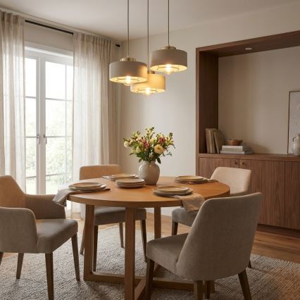 Brilagi - Rippvalgusti kaablil 3xE27/60W/230V beež/kuldne