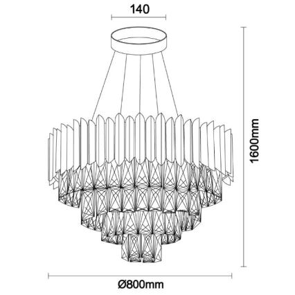 Brilagi - Rippvalgusti kaablil CARLOS 11xE14/40W/230V läbimõõt 80 cm