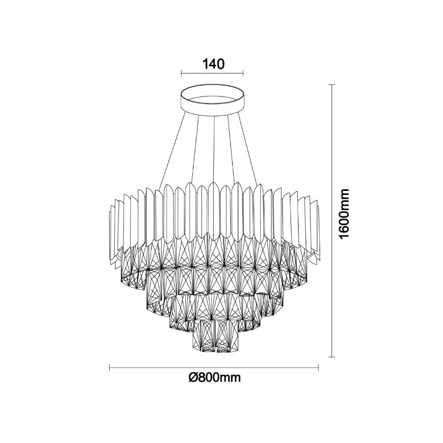 Brilagi - Rippvalgusti kaablil CARLOS 11xE14/40W/230V läbimõõt 80 cm