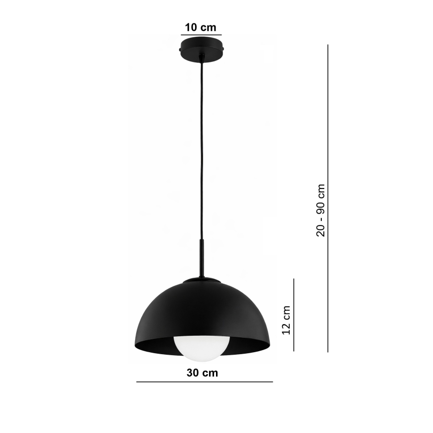 BRILAGI - Rippvalgusti kaablil COSMO 1xE27/60W/230V Ø 30 cm must