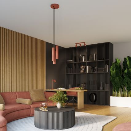 Brilagi - Rippvalgusti kaablil CRESTO 3xGU10/10W/230V punane