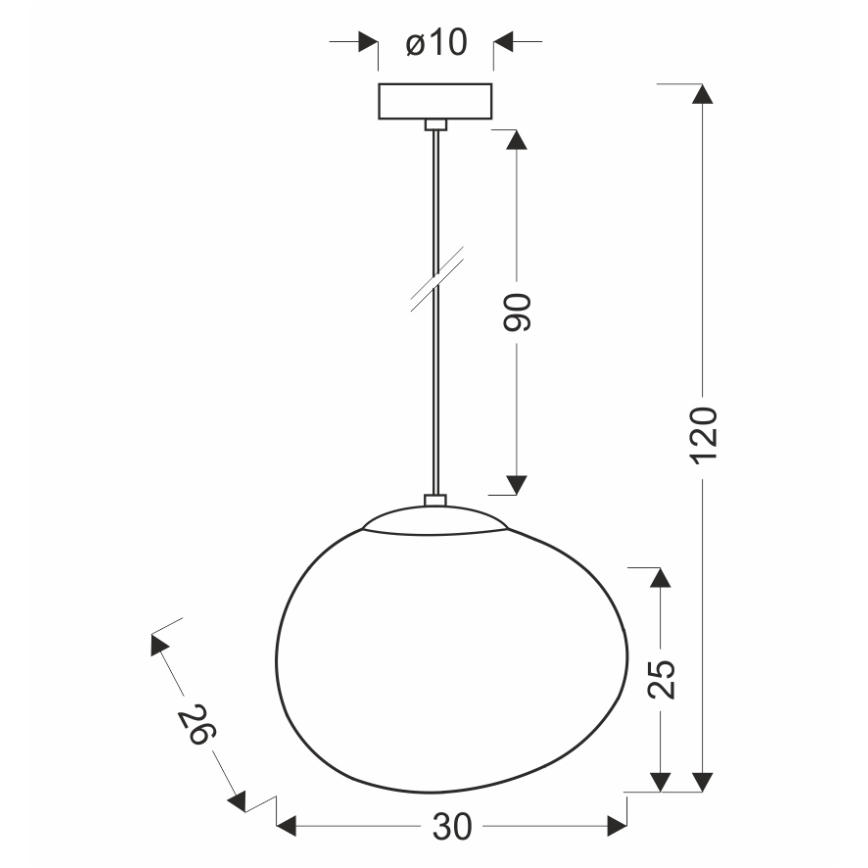 BRILAGI - rippvalgusti kaablil PEBBLES 1xE27/40W/230V läbimõõt 30 cm must
