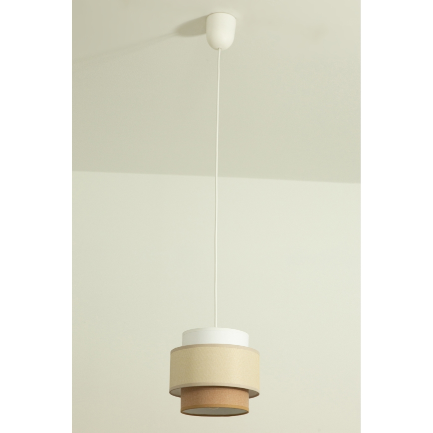 Brilagi - rippvalgusti kaablil RESNA 1xE27/60W/230V läbimõõt 20 cm kreem/beež