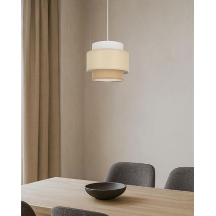 Brilagi - rippvalgusti kaablil RESNA 1xE27/60W/230V läbimõõt 20 cm kreem/beež