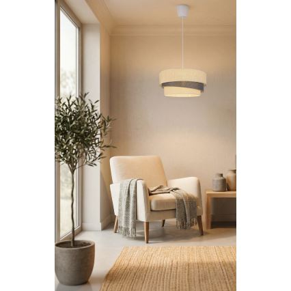 Brilagi - rippvalgusti kaablil TRIO 1xE27/60W/230V läbimõõt 40 cm kreemjas/hall