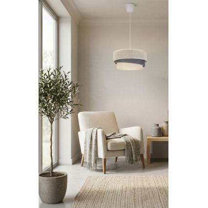 Brilagi - rippvalgusti kaablil TRIO 1xE27/60W/230V läbimõõt 40 cm kreemjas/hall