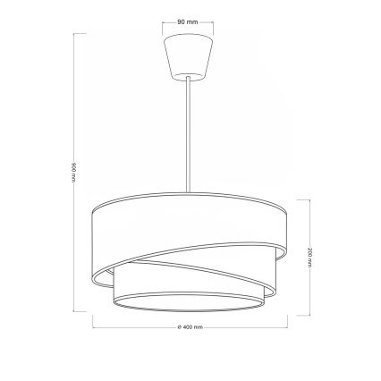 Brilagi - rippvalgusti kaablil TRIO 1xE27/60W/230V läbimõõt 40 cm kreemjas/hall