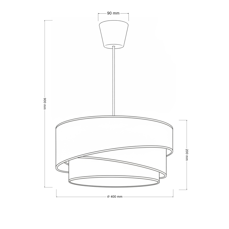 Brilagi - rippvalgusti kaablil TRIO 1xE27/60W/230V läbimõõt 40 cm kreemjas/hall