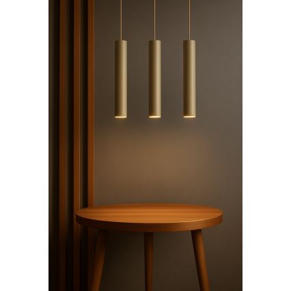 Brilagi - rippvalgusti kaablil TUBE 1xGU10/15W/230V beež/kuldne