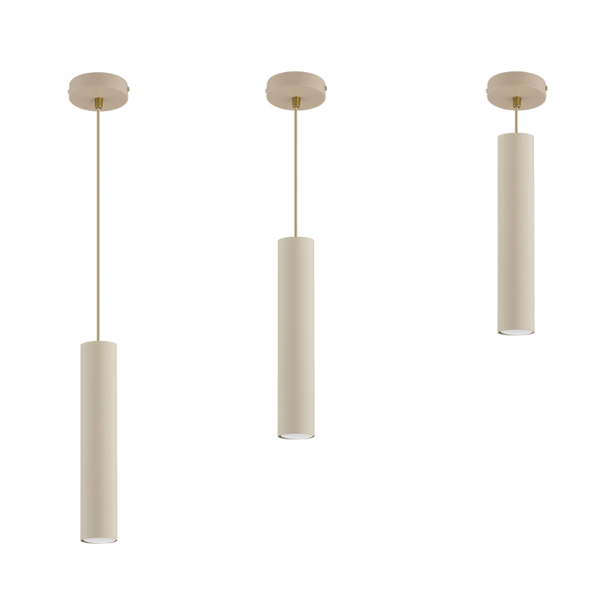 Brilagi - rippvalgusti kaablil TUBE 1xGU10/15W/230V beež/kuldne