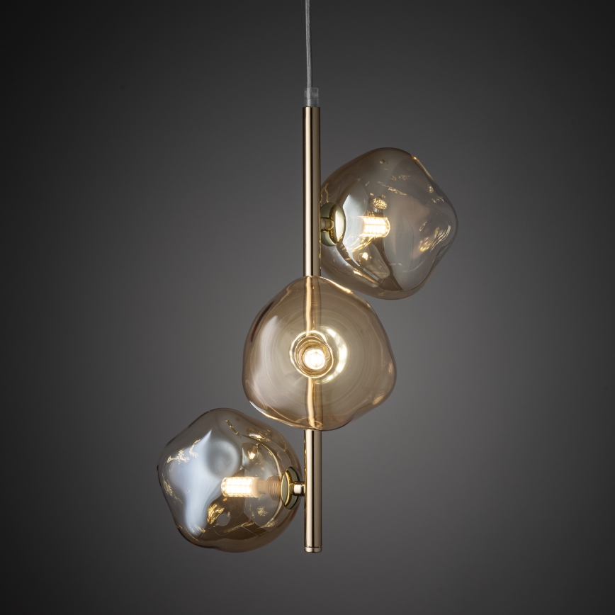 Brilagi - Rippvalgusti kaablil VULCANO 3xG9/8W/230V kuldne/suitsune beež