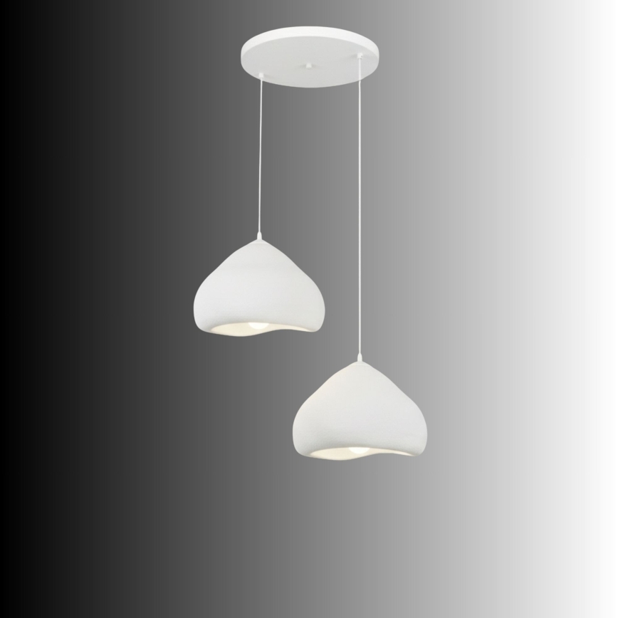 Brilagi - rippvalgusti kaablil WABI SABI 2xE27/40W/230V Ø 45 cm valge
