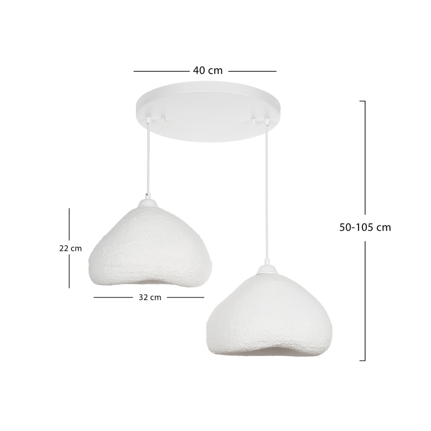 Brilagi - rippvalgusti kaablil WABI SABI 2xE27/40W/230V Ø 45 cm valge