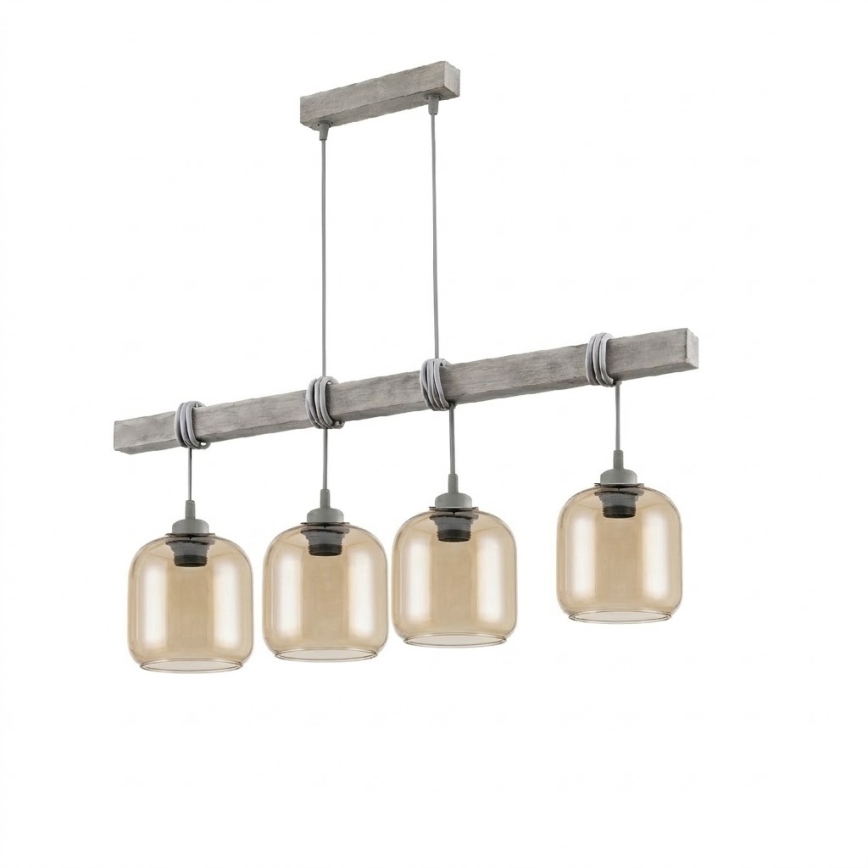 BRILAGI - WOOD GLASS rippvalgusti juhtmel 4xE27/60W/230V männipuit/hall/suitspruun