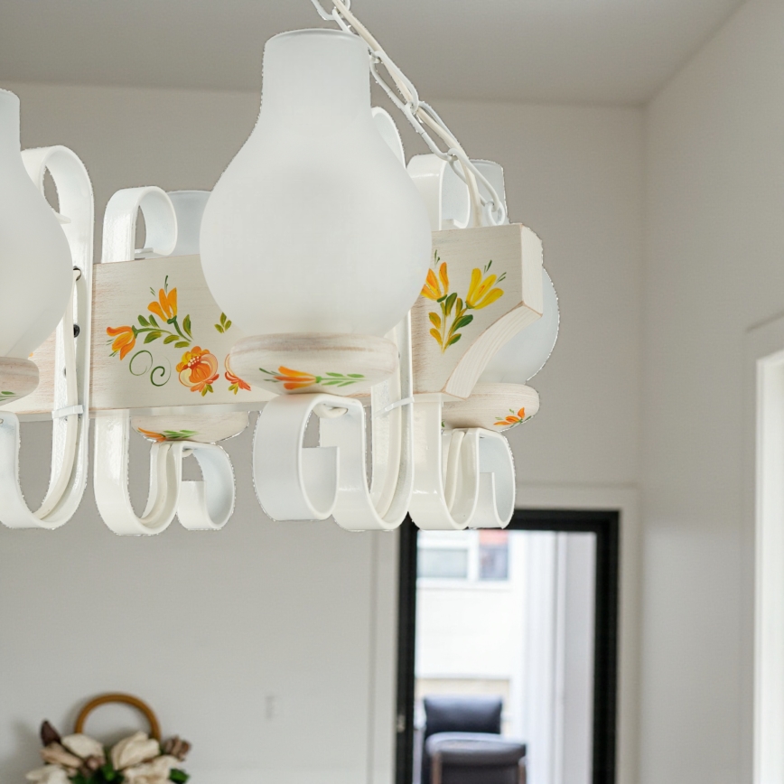 Brilagi - Rippvalgusti kettaga QUEEN 6xE14/40W/230V pöök/kreem