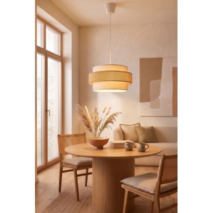 Brilagi - rippvalgusti köiega SPACE 1xE27/60W/230V läbimõõt 40 cm beež/kreemjas
