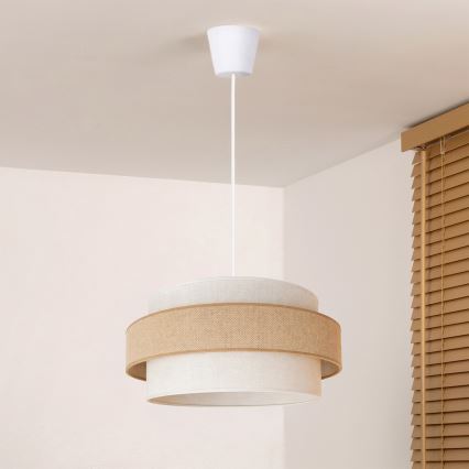 Brilagi - rippvalgusti köiega SPACE 1xE27/60W/230V läbimõõt 40 cm beež/kreemjas