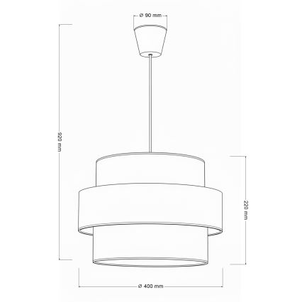 Brilagi - rippvalgusti köiega SPACE 1xE27/60W/230V läbimõõt 40 cm beež/kreemjas