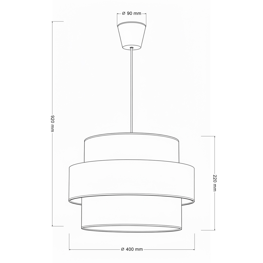 Brilagi - rippvalgusti köiega SPACE 1xE27/60W/230V läbimõõt 40 cm beež/kreemjas