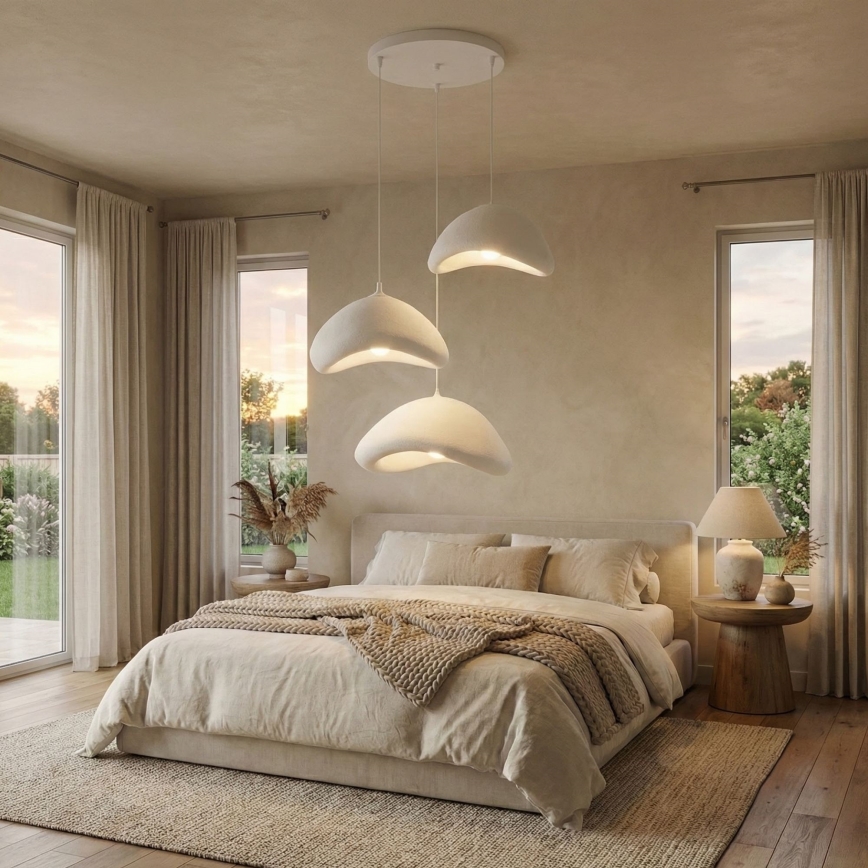 Brilagi - Rippvalgusti LUNA 3xE27/40W/230V läbimõõt 82 cm valge