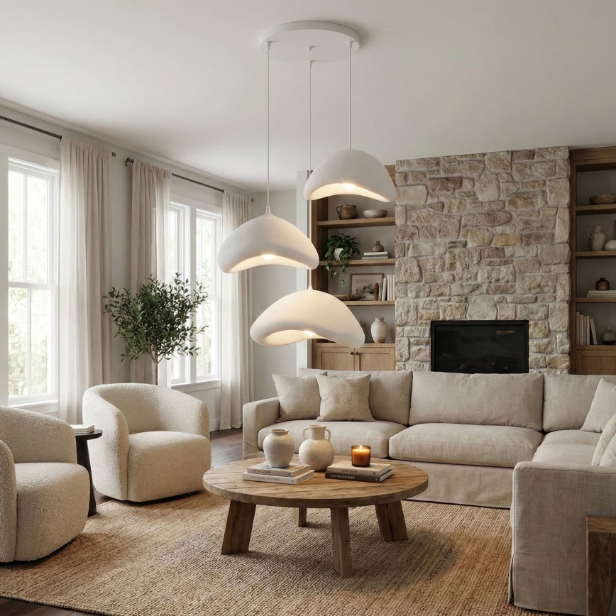 Brilagi - Rippvalgusti LUNA 3xE27/40W/230V läbimõõt 82 cm valge