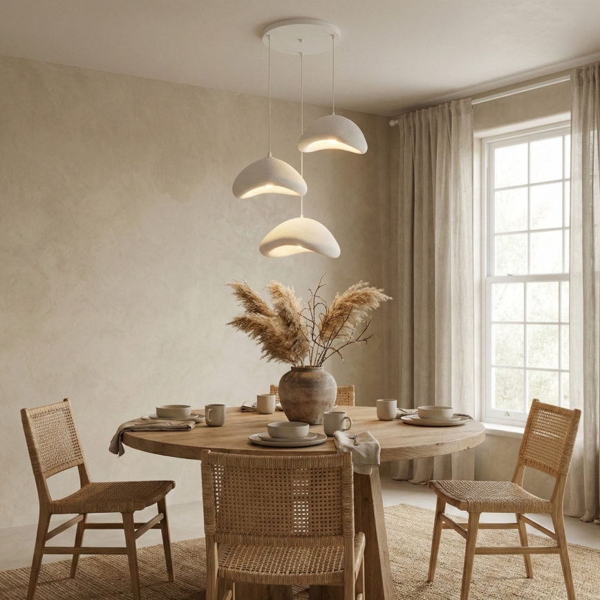 Brilagi - Rippvalgusti LUNA 3xE27/40W/230V läbimõõt 82 cm valge