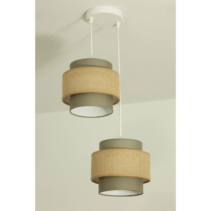 Brilagi - rippvalgusti RESNA kaabliga 2xE27/60W/230V, läbimõõt 30 cm, pruun/beež