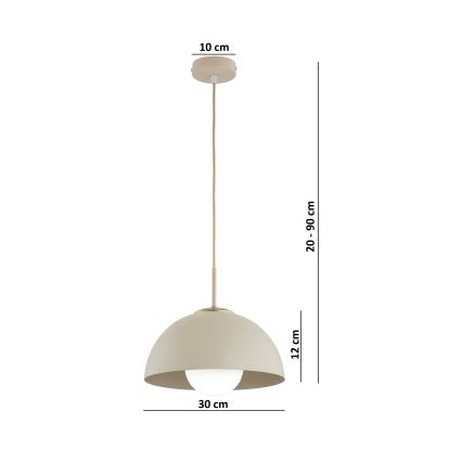 Brilagi - rippvalgusti riputuskaabliga COSMO 1xE27/60W/230V ø 30 cm beež/kuldne